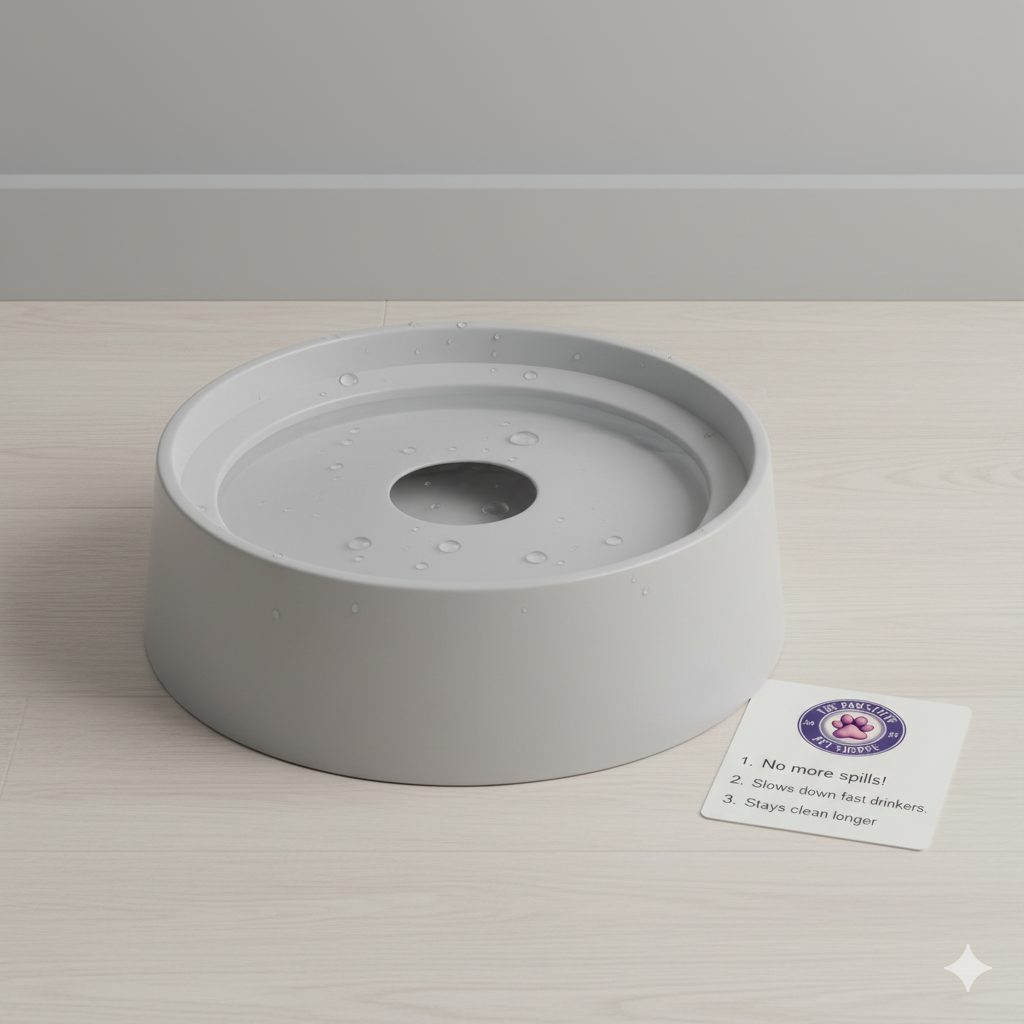 Spill proof pet water bowl - innovative floating